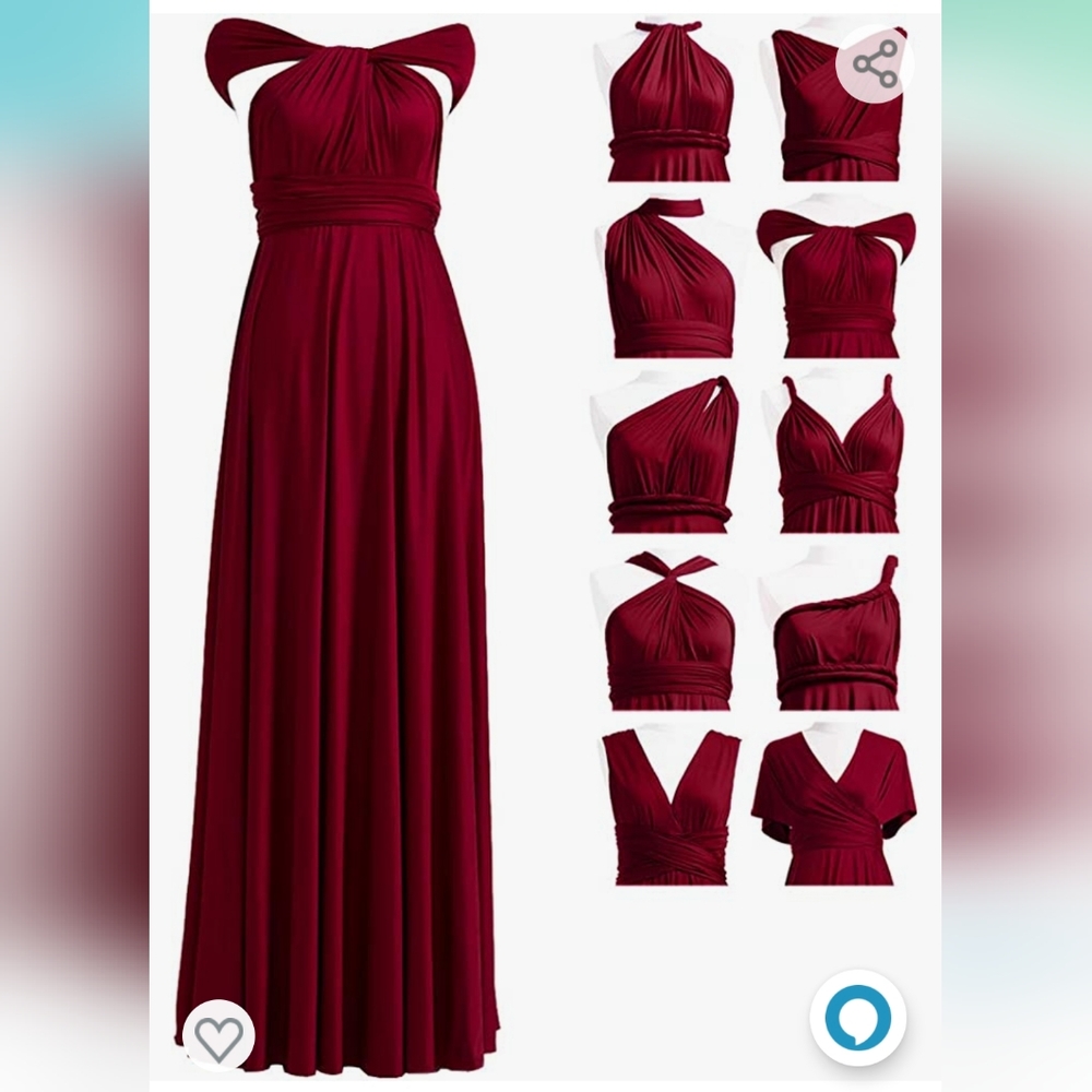 Burgundy bridesmaids dress, infinity dress